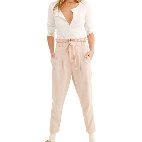 FREE PEOPLE Margate Pleated Trousers Rose NWT - Picture 2 of 10